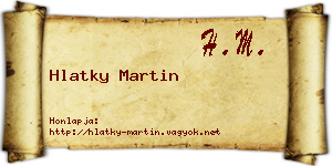 Hlatky Martin névjegykártya