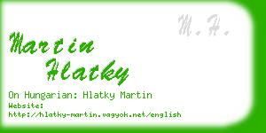 martin hlatky business card